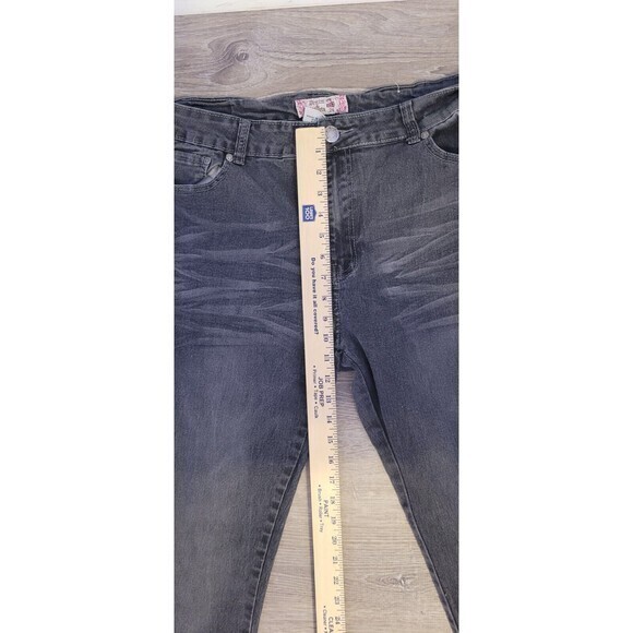 Denim & Rivets Women’s Black Striped Embellished Legs Denim Jeans‎ Size 24 - Picture 8 of 15